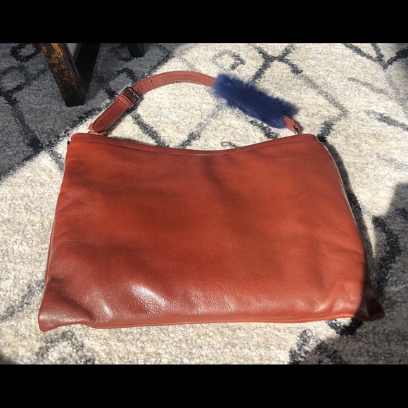 Phillip Lim cognac Lynus Portfolio bag with fur - Picture 3 of 8